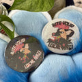 Furry Button „Bite your local NZI“ | Black & White